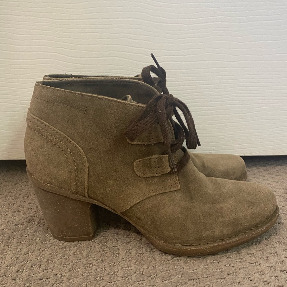 Clark’s Taupe Heeled Booties